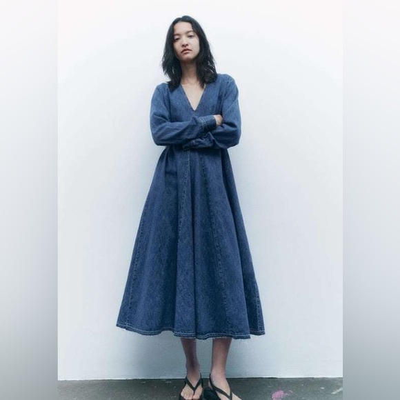NWT Zara Long Denim Dress - 5216/052 - Picture 3 of 16